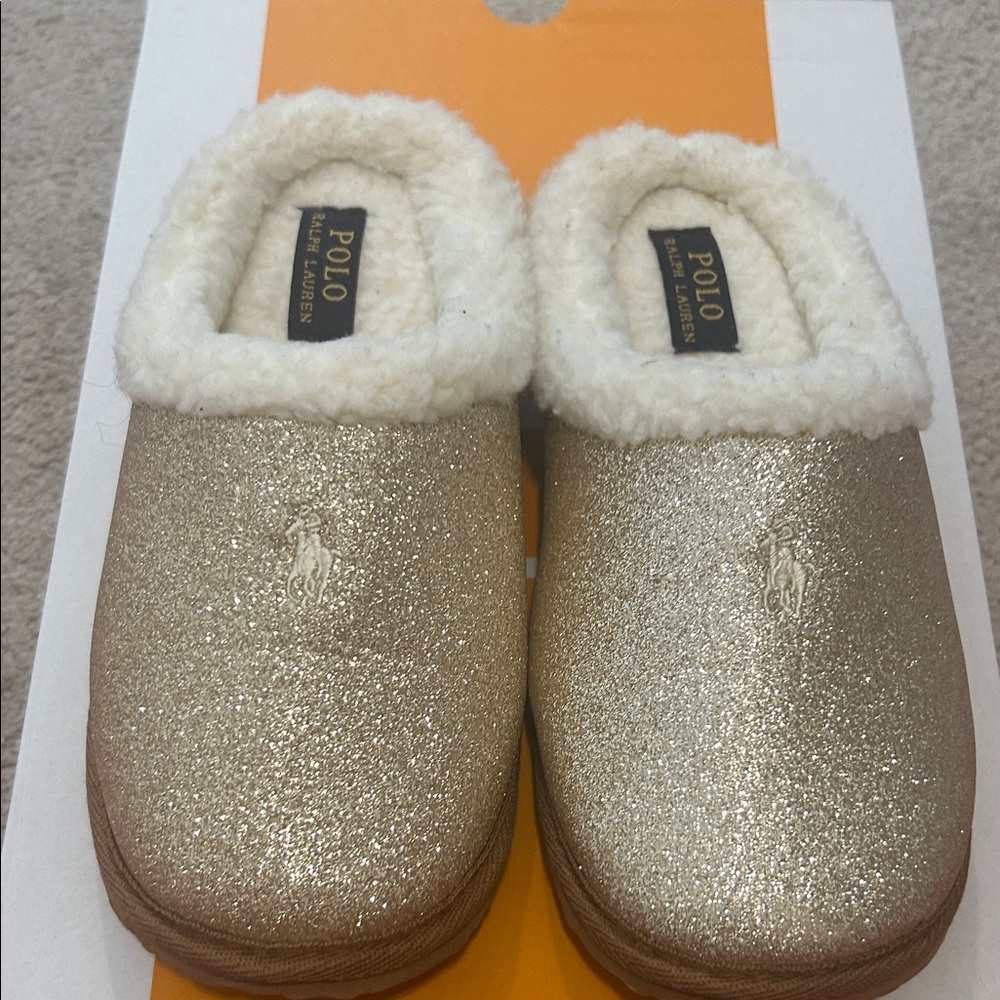 Polo by Ralph Lauren Glitter Gold Slippers